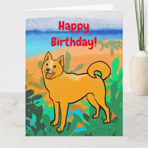 tarjeta de cumpleaños finnish spitz