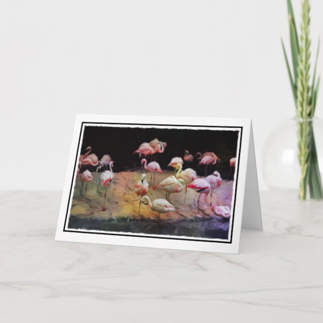 Tarjeta de cumpleaños Flamingo (Anverso)