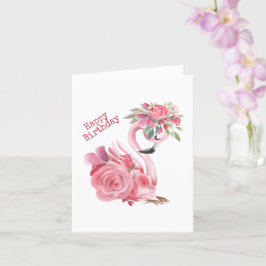 Tarjeta de cumpleaños Flamingo Rosa