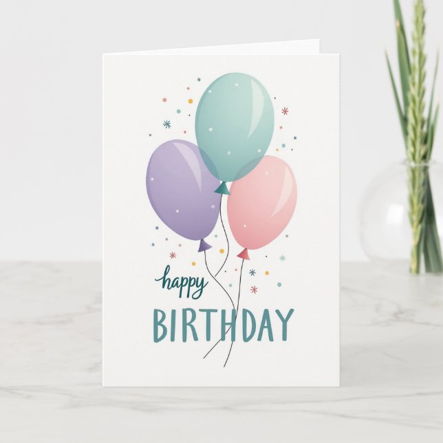 Tarjeta de cumpleaños Floating Joy (Anverso)