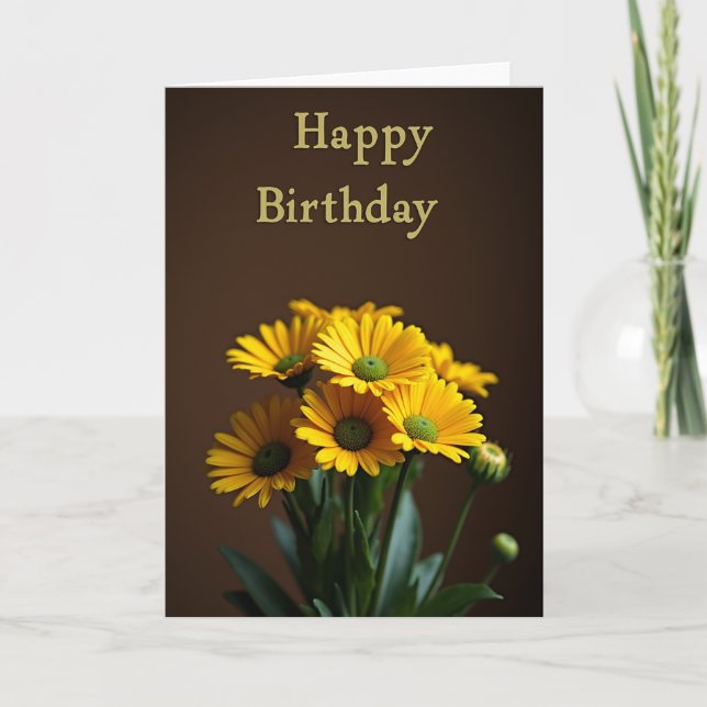 Tarjeta de cumpleaños Flor Amarilla (Anverso)