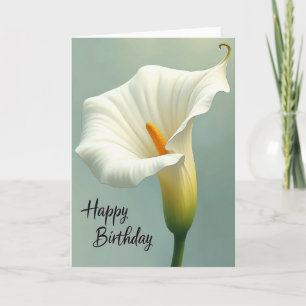 Tarjeta de Cumpleaños Flor Blanca en Floración