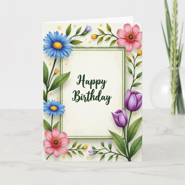 Tarjeta de cumpleaños Flor de Azure (Anverso)
