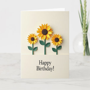 Tarjeta de cumpleaños Flor de corte de papel
