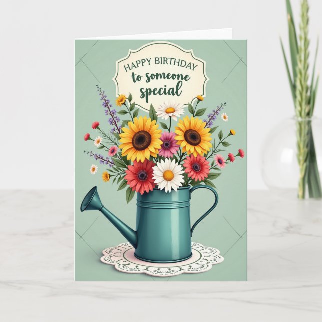 Tarjeta de Cumpleaños Flor de Elegancia (Anverso)