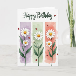 Tarjeta de cumpleaños Flor de margarita