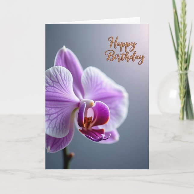 Tarjeta de cumpleaños Flor de Morado Dulce (Anverso)
