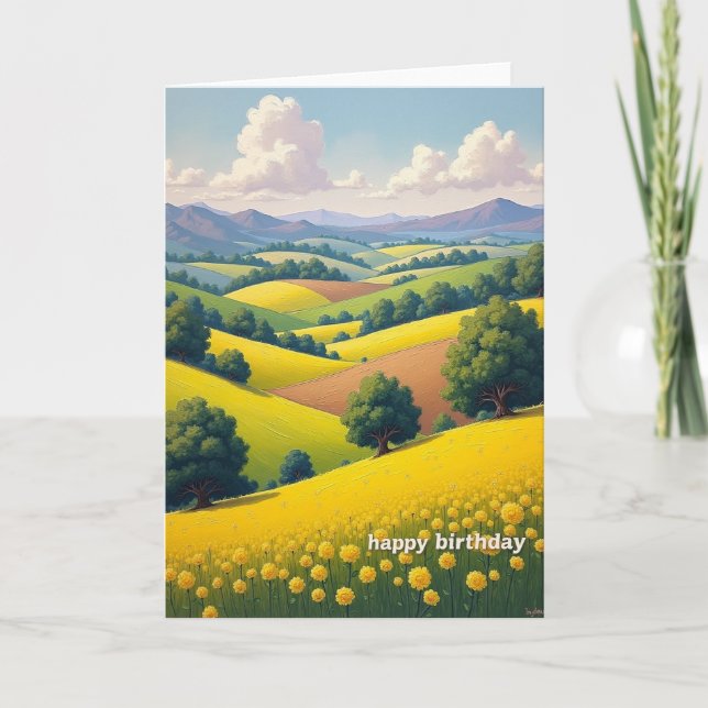 Tarjeta de cumpleaños Flor de Oro (Anverso)