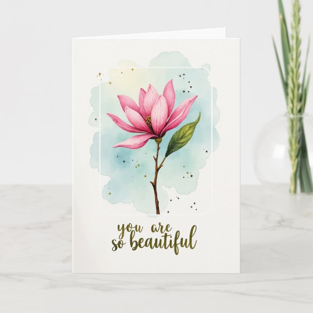 Tarjeta de Cumpleaños Flor de Rosa (Anverso)