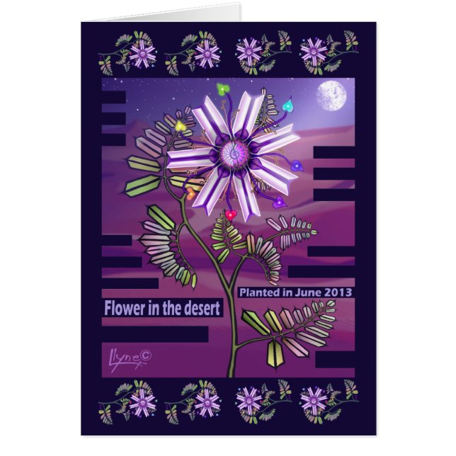 Tarjeta de cumpleaños Flor en el Desierto (Frente)