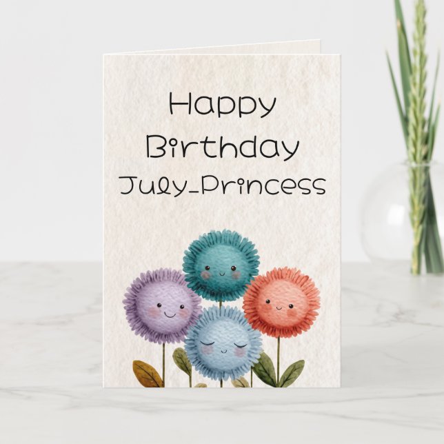 Tarjeta de cumpleaños floral (Anverso)