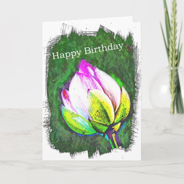 Tarjeta de cumpleaños floral (Anverso)