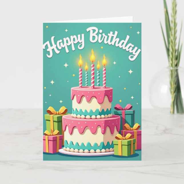 Tarjeta de cumpleaños floral (Anverso)