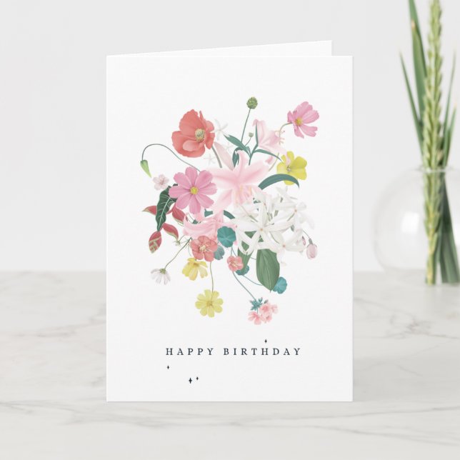Tarjeta de cumpleaños floral (Anverso)