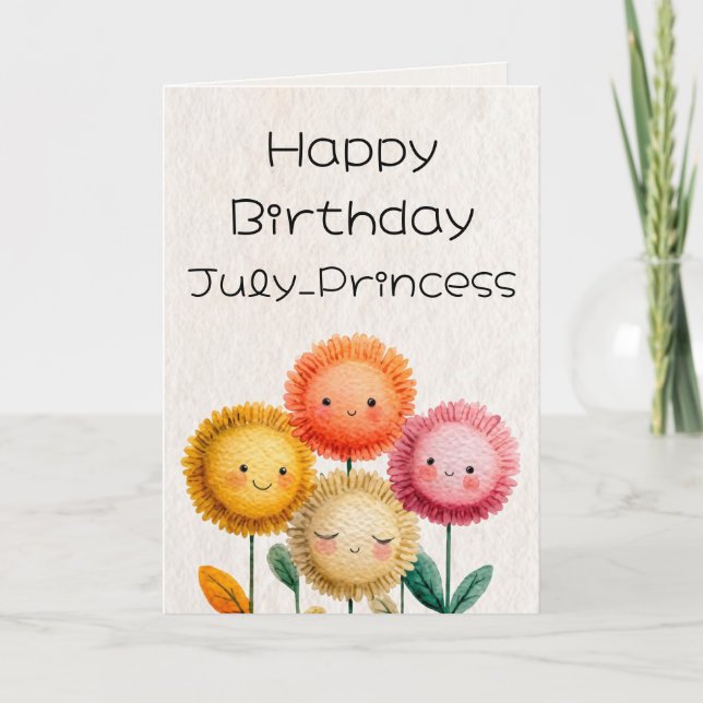 Tarjeta de cumpleaños floral (Anverso)