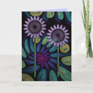 Tarjeta de cumpleaños floral artística con el