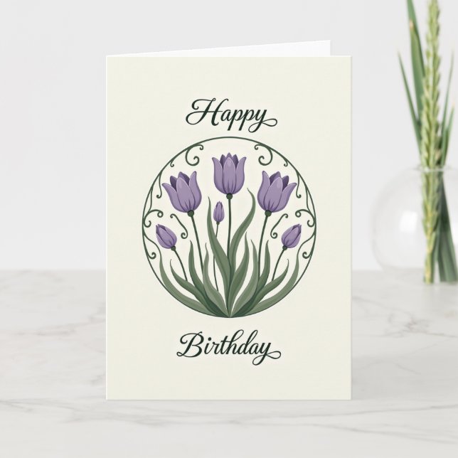 Tarjeta de Cumpleaños Floral Bloom (Anverso)