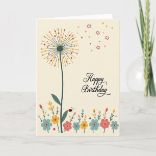 Tarjeta de cumpleaños Floral Burst