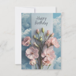 Tarjeta de cumpleaños floral clásica