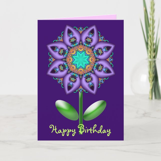Tarjeta de cumpleaños floral con la flor de la (Anverso)