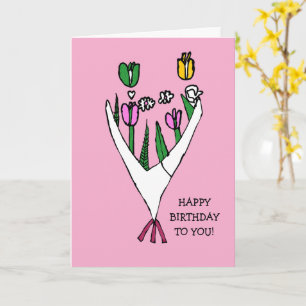 Tarjeta de cumpleaños floral "Cumpleaños Feliz"