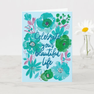 Tarjeta de cumpleaños floral de acuarela personali