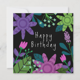 Tarjeta de cumpleaños floral de color bonito