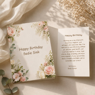 Tarjeta de Cumpleaños Floral de Estilo Moderno