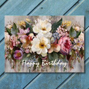 Tarjeta de cumpleaños floral de flores silvestres