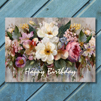 Tarjeta de cumpleaños floral de flores silvestres