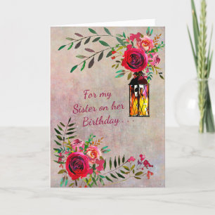 TARJETA DE CUMPLEAÑOS FLORAL DE HERMANA IMPRESIONA
