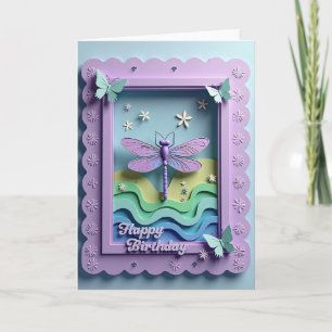 Tarjeta de cumpleaños floral de lavanda