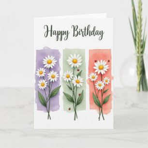 Tarjeta de cumpleaños floral de primavera
