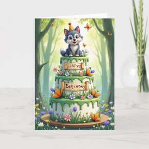 Tarjeta de cumpleaños floral del bosque