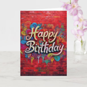 Tarjeta de cumpleaños floral delicada de flor silv
