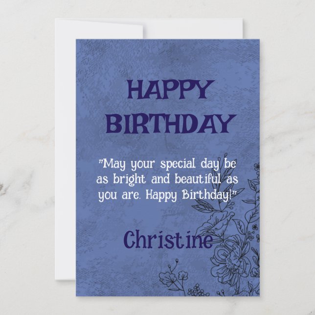 Tarjeta de cumpleaños floral elegante (Anverso)