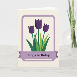 Tarjeta de cumpleaños floral elegante