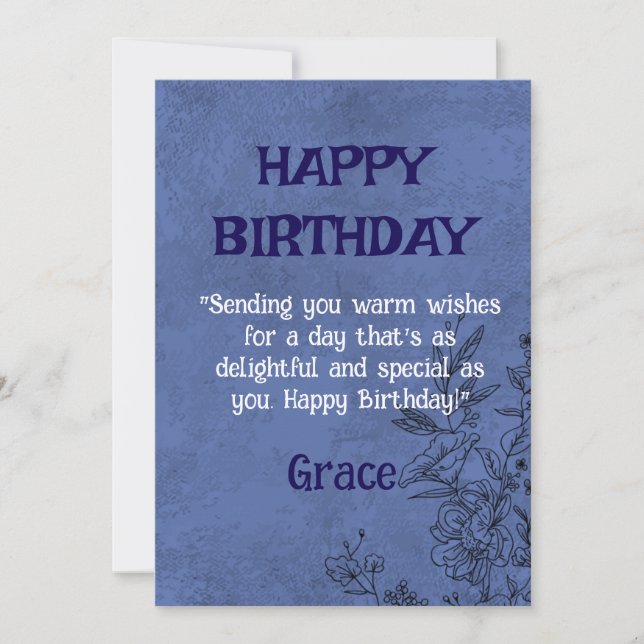 Tarjeta de cumpleaños floral elegante (Anverso)