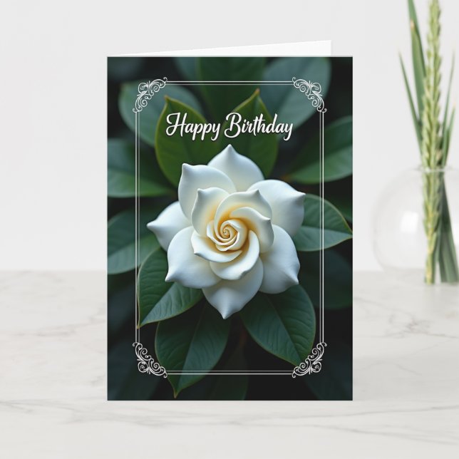 Tarjeta de cumpleaños floral elegante (Anverso)