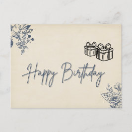 Tarjeta de cumpleaños floral elegante - Floral del