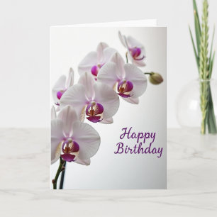 Tarjeta de cumpleaños floral etérea