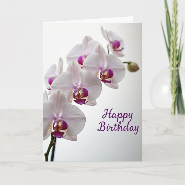 Tarjeta de cumpleaños floral etérea (Anverso)