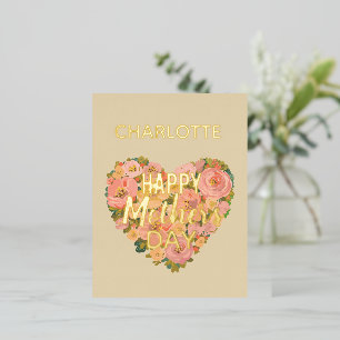 Tarjeta de Cumpleaños Floral Feliz Día de la Madre