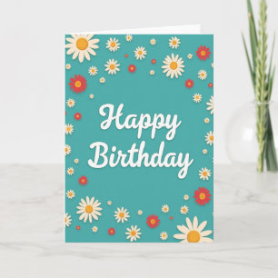 Tarjeta de cumpleaños floral festiva