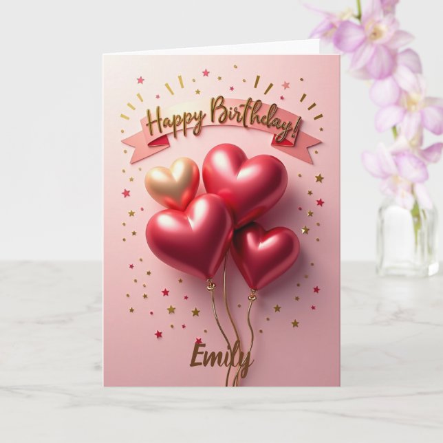 Tarjeta de cumpleaños floral florida delgada con f (Orquídea)
