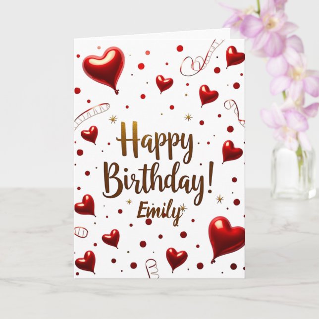 Tarjeta de cumpleaños floral florida delgada con f (Orquídea)