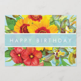 Tarjeta de cumpleaños Floral Happy