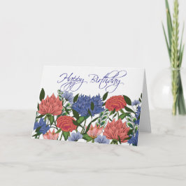 Tarjeta de cumpleaños floral india