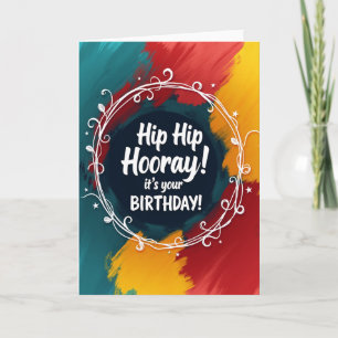 Tarjeta de cumpleaños floral intrincada