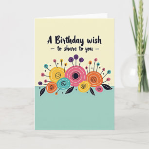 Tarjeta de cumpleaños floral juguetona